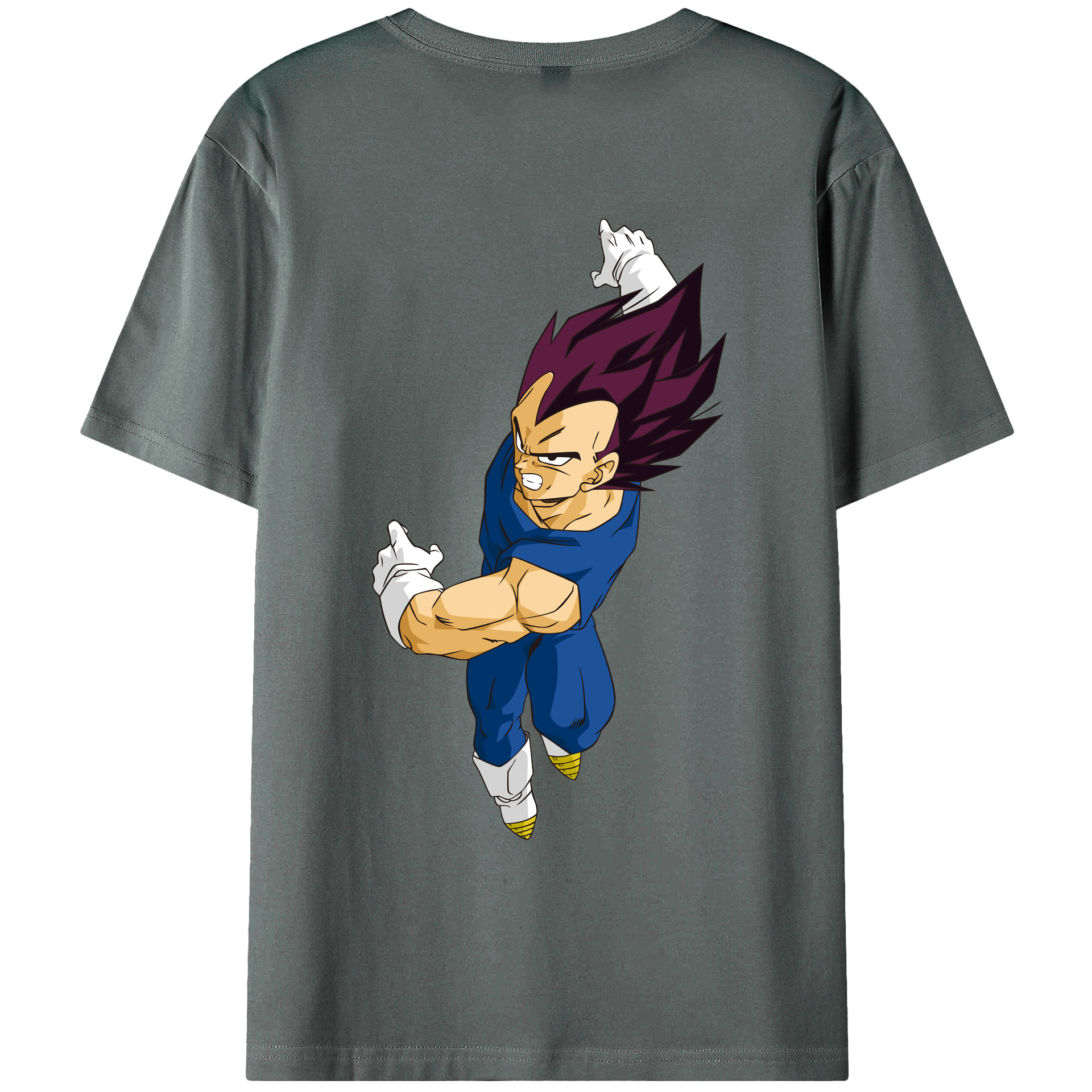 （画像用） ドラゴンボール ベジータ四世（Bejīta Yonsei）DRAGON BALL Vegeta IV 綿100％ メンズ半袖Tシャツ（バックプリント） 通気性
